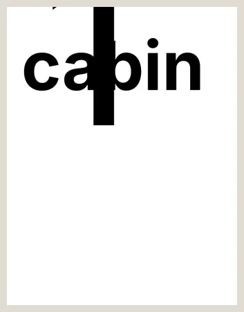 The cabin sign opened in a generic converter: the giant number 1 is drawn on top of the word cabin.